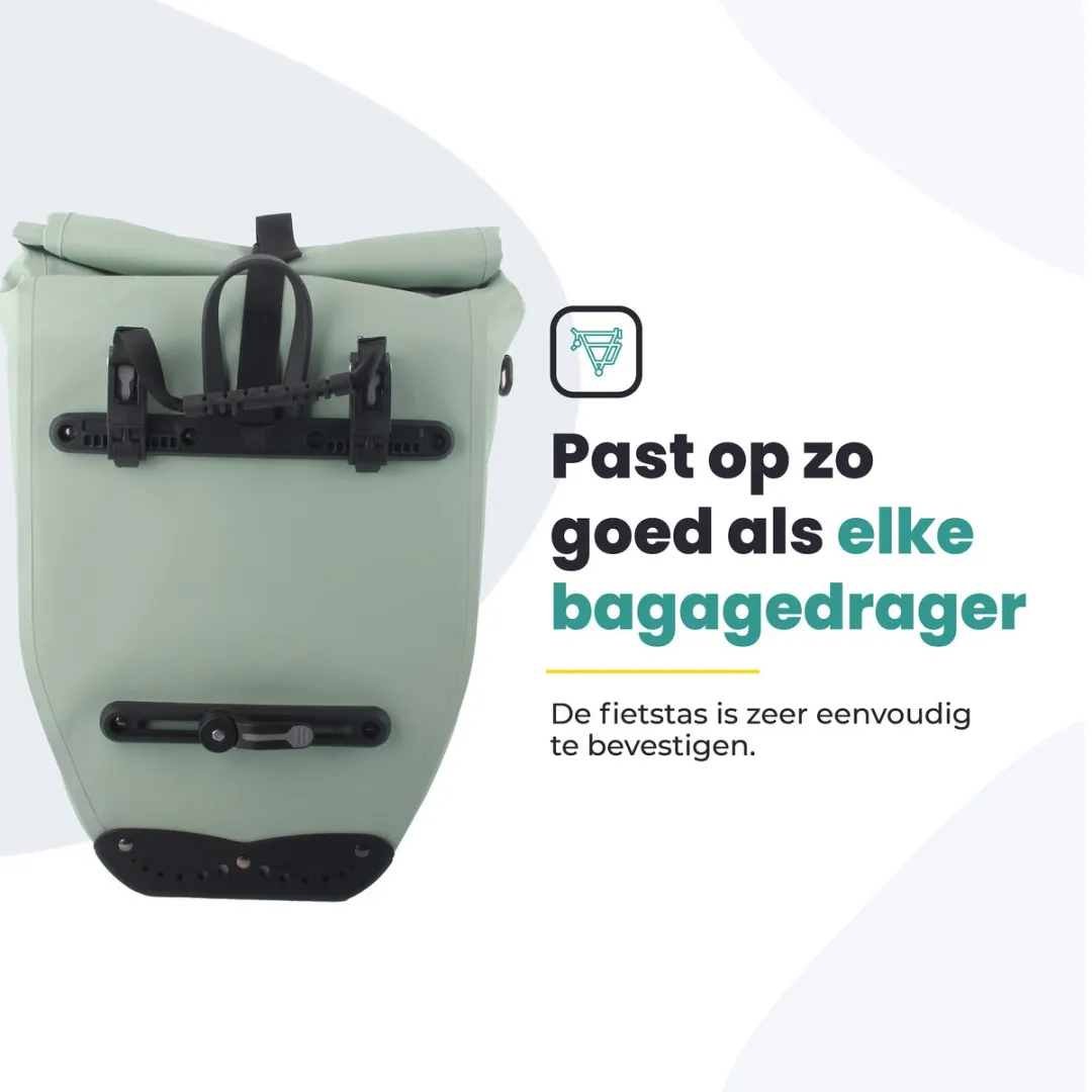 Voltano Luxe Fietstas 28L - Mint Groen