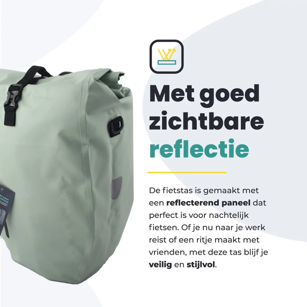 Voltano Luxe Fietstas 28L - Mint Groen - afbeelding 6 van 6