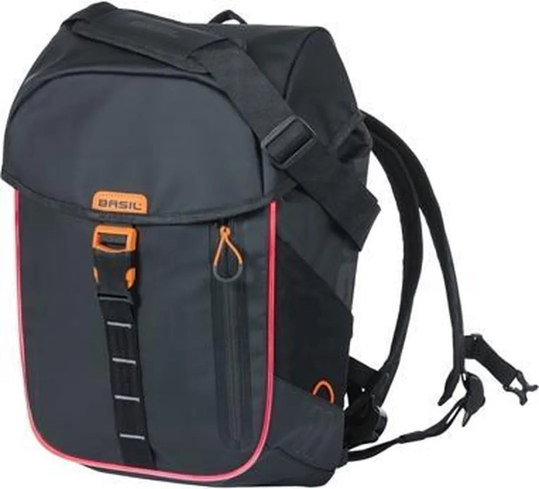 Basil Miles Nordlicht Fietsrugzak 13L - Black Orange