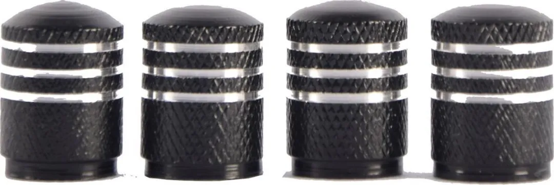 Dunlop Ventieldoppen - Aluminium - 4 Stuks - Zwart