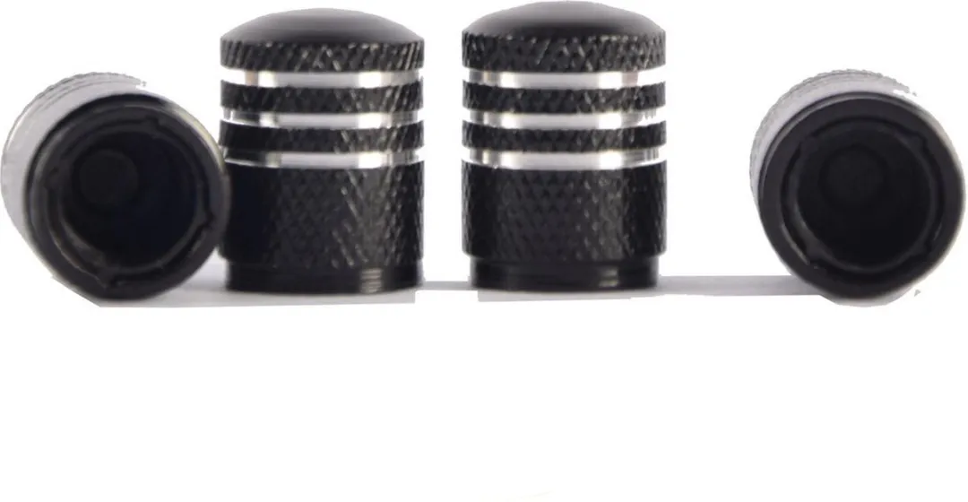 Dunlop Ventieldoppen - Aluminium - 4 Stuks - Zwart