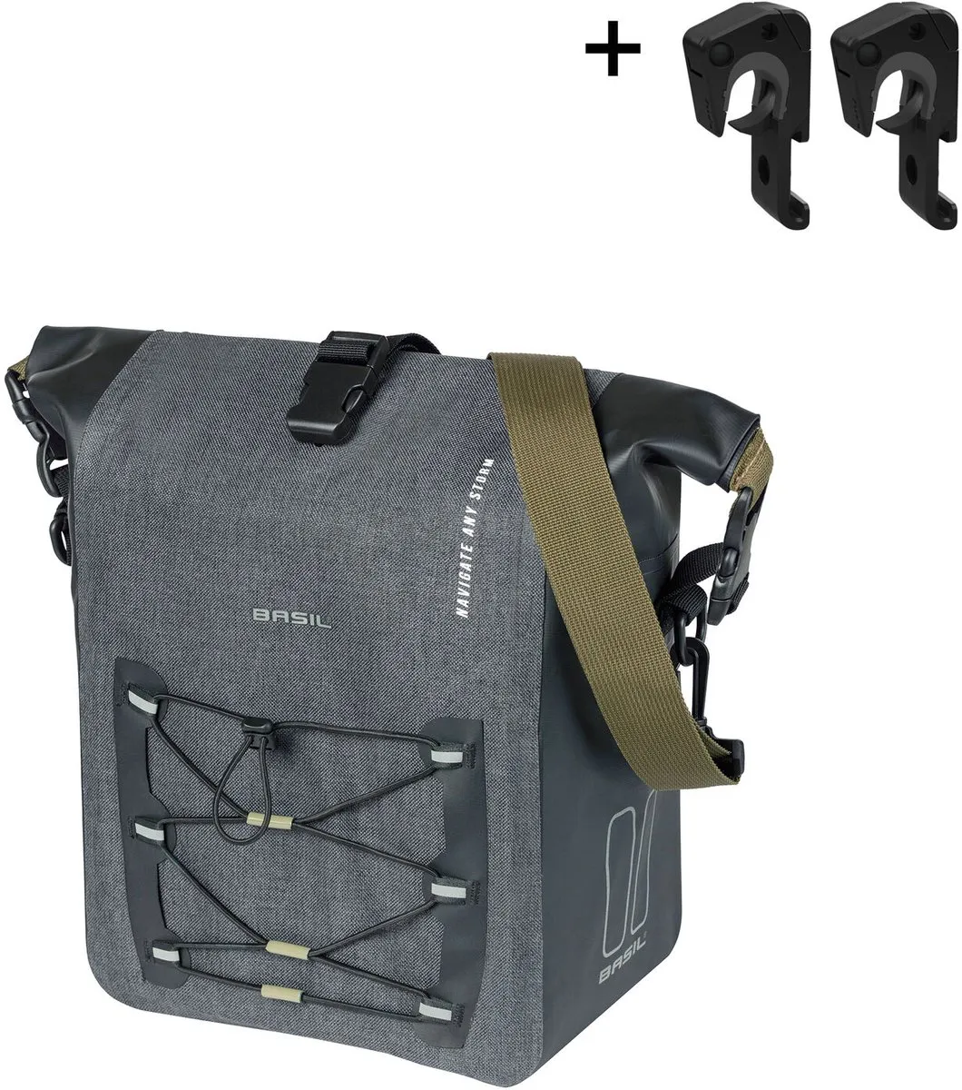 Basil Navigator Storm M Enkele Fietstas 15L - Zwart