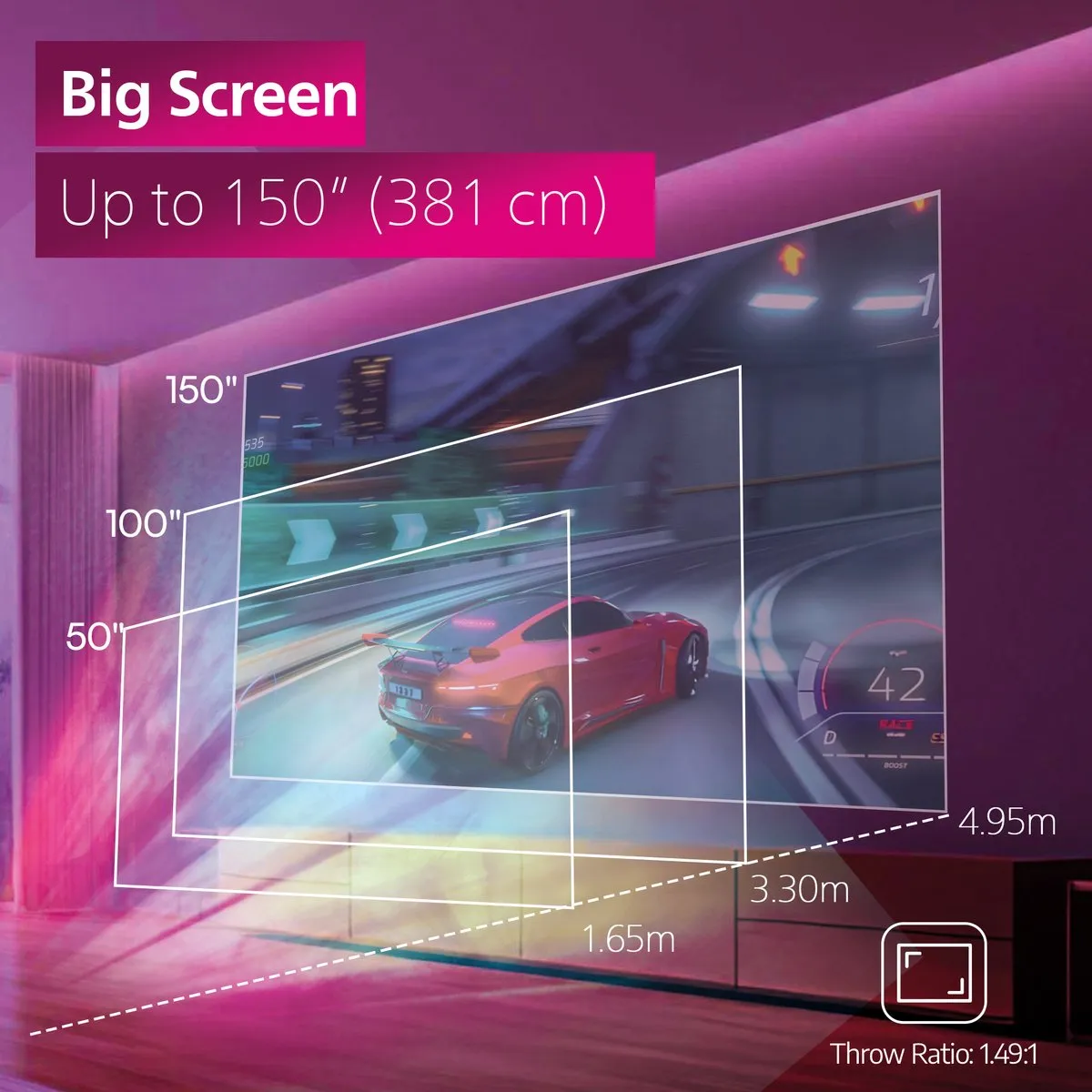 Philips GamePix 800 GMX800/INT Beamer - Full-HD - 150" - Zwart