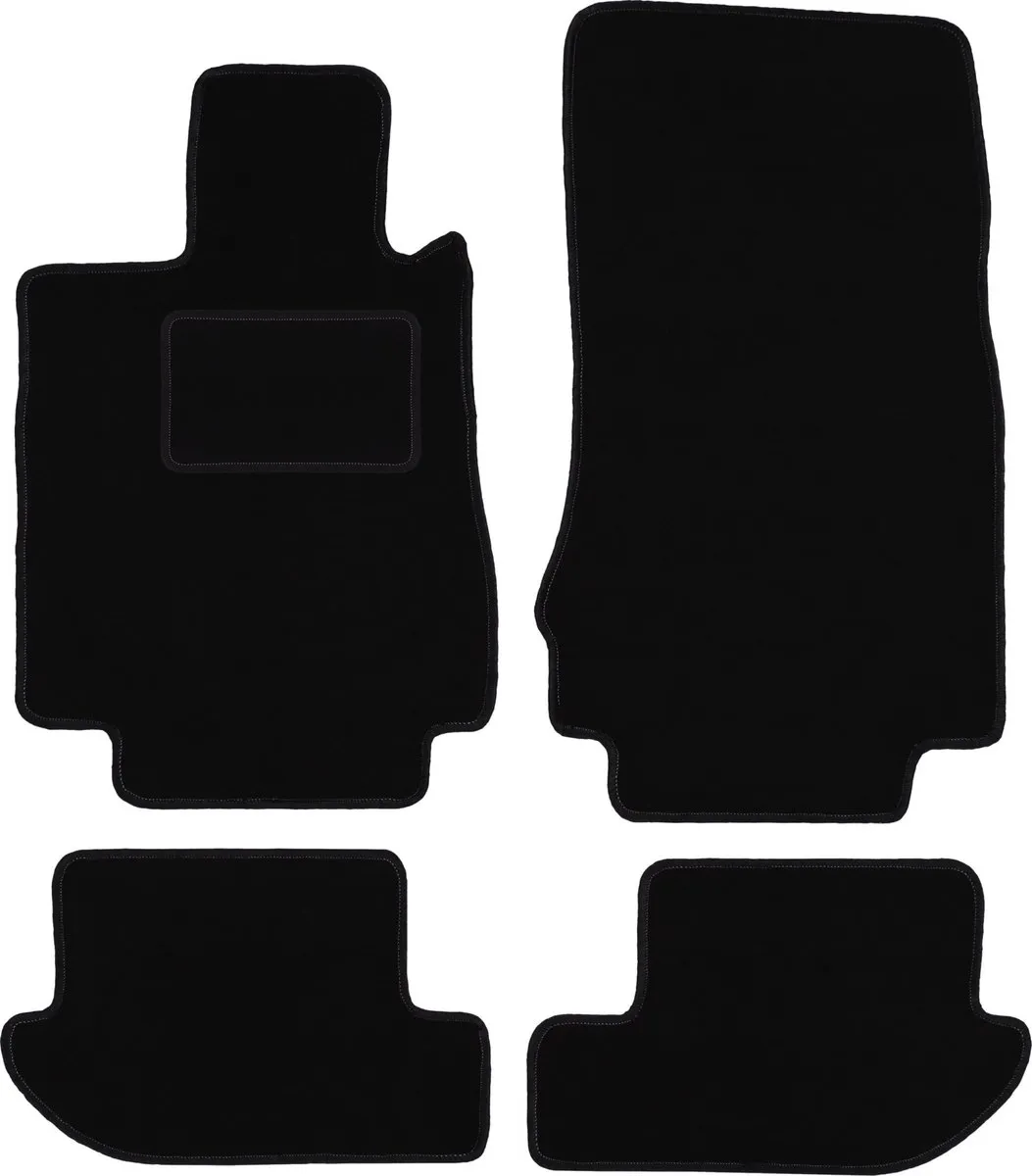 Mercedes CL W215 Veloursmatten - Zwart - 4 Stuks