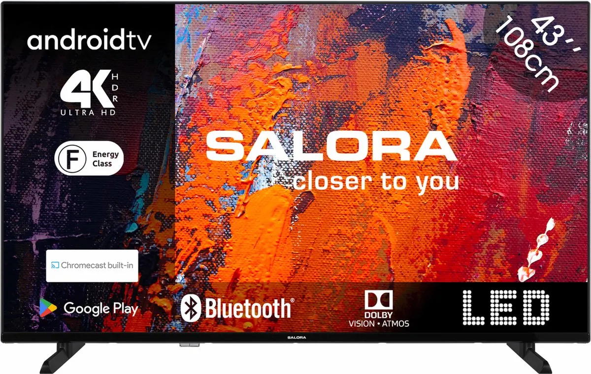 Salora 43UA550 4K Smart TV 109cm - Zwart