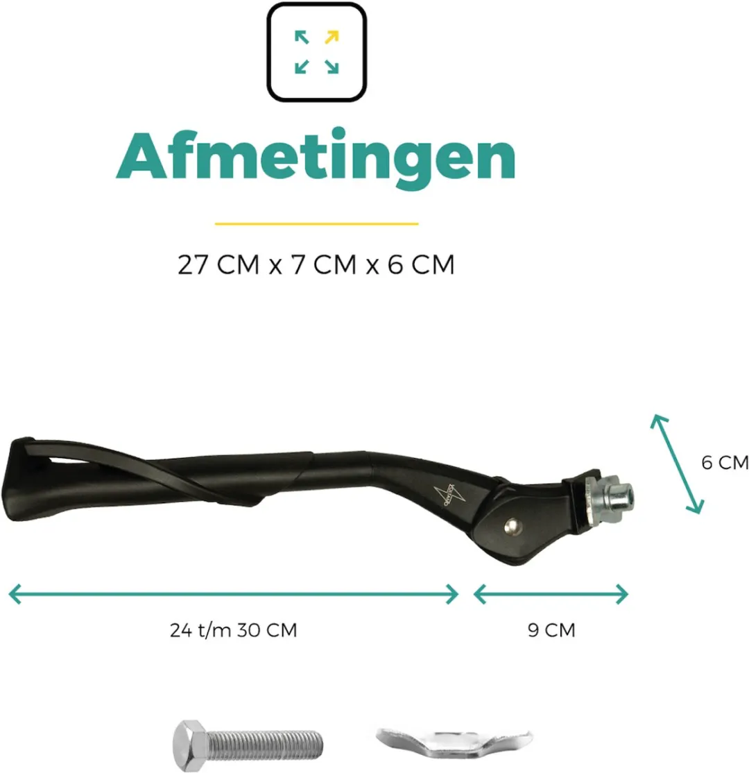 Voltano Verstelbare Fietsstandaard 28 Inch - Zwart