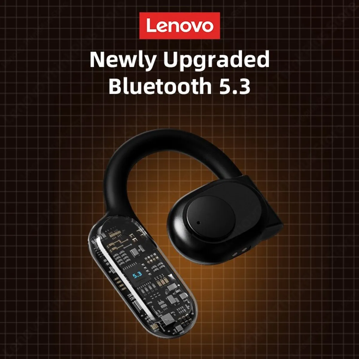 Lenovo LP76 Bluetooth Oordopjes - Oorhaak - Zwart