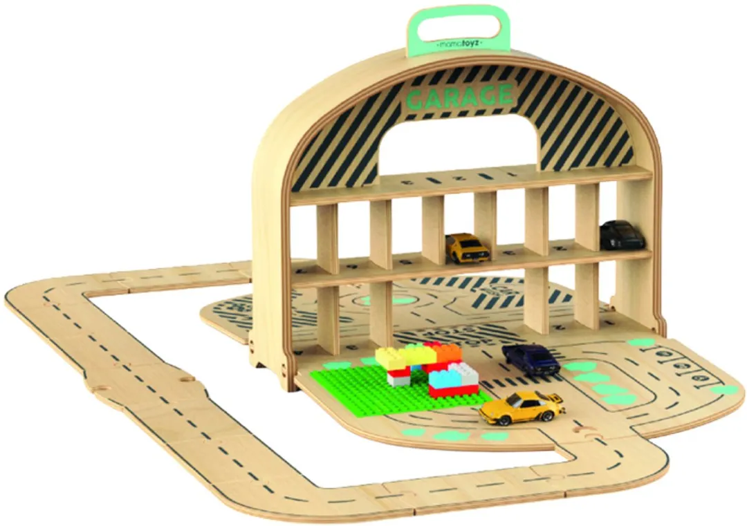 Mamatoyz Houten Speelgoedgarage Naturel