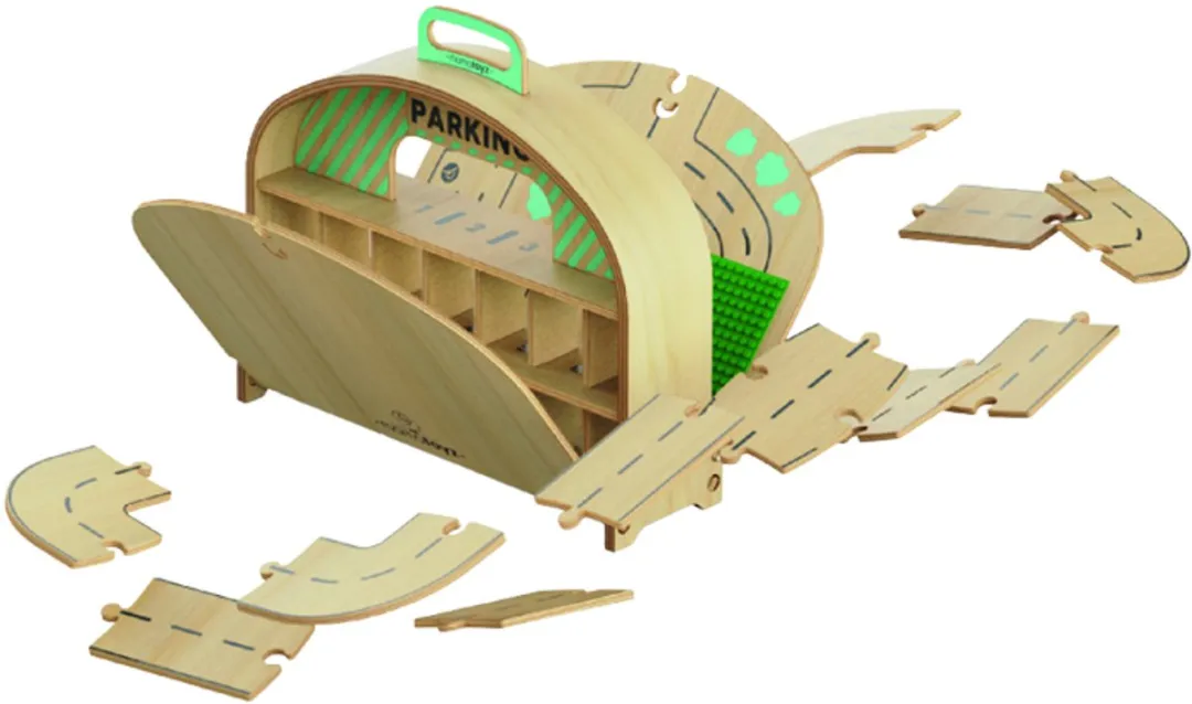 Mamatoyz Houten Speelgoedgarage Naturel