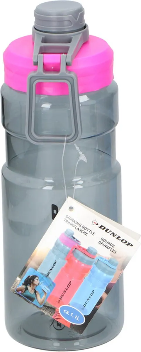 Dunlop Drinkfles 1100ml - Roze - Scharnierdop