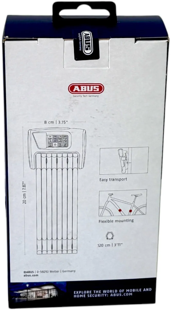 ABUS Bordo 6000C/120 Vouwslot - Zwart