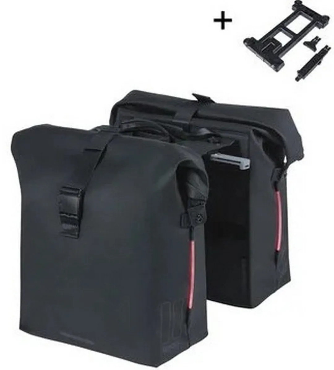 Basil SoHo Dubbele Fietstas - 41L - Zwart - Incl. LED-verlichting