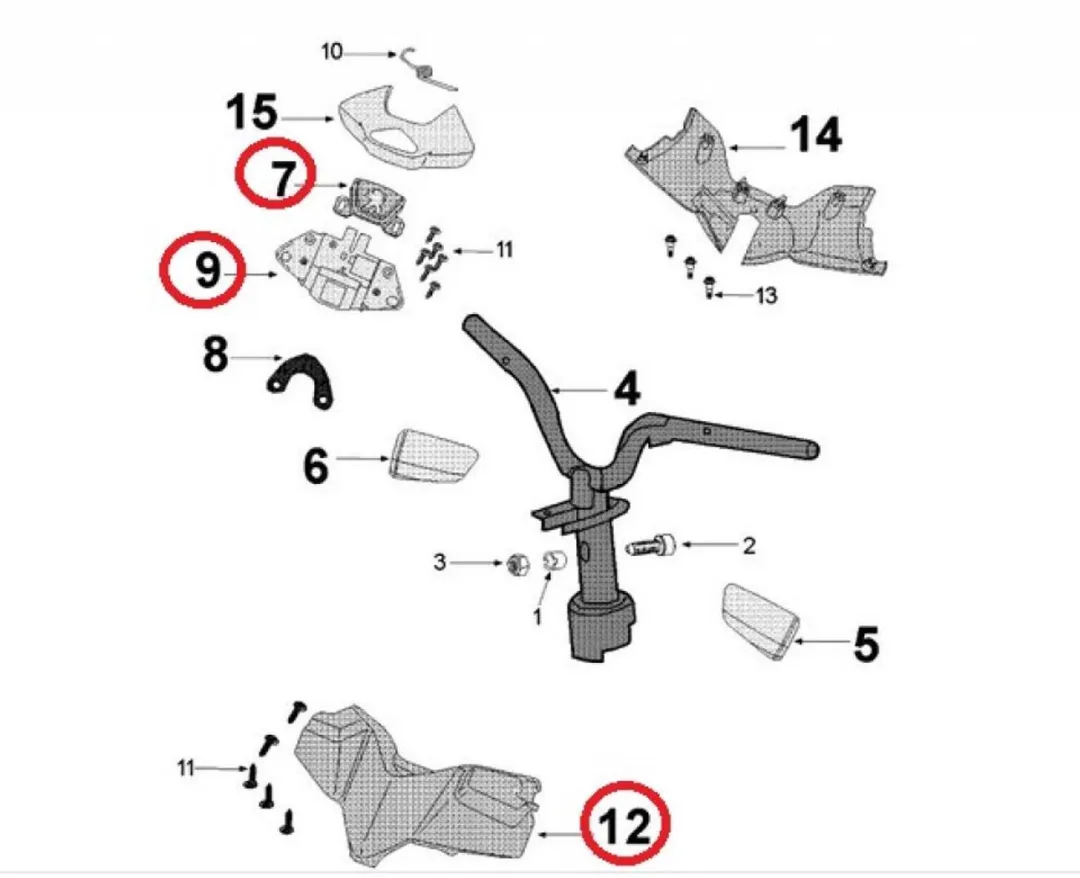 Peugeot Couvre Guidon 400 Metropolis 2013-2016 - 806096