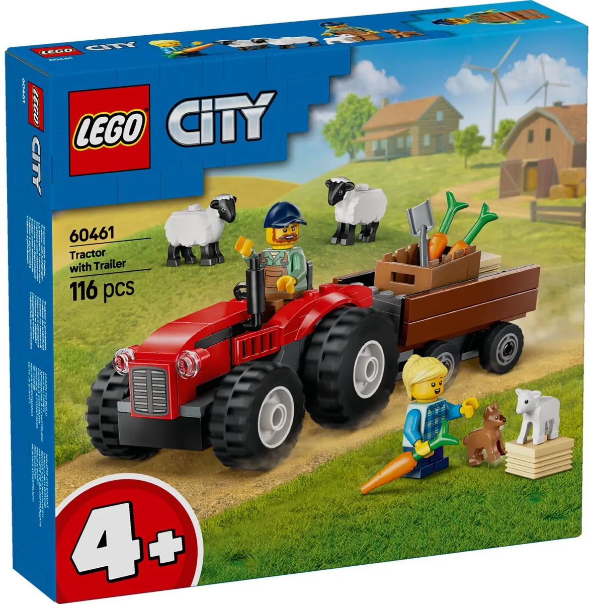 LEGO City 60461 Rode Tractor met Aanhangwagen
