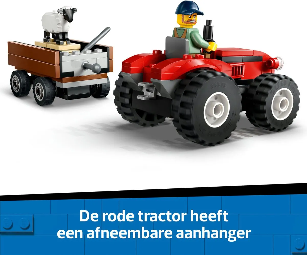 LEGO City 60461 Rode Tractor met Aanhangwagen - 116 Stukken