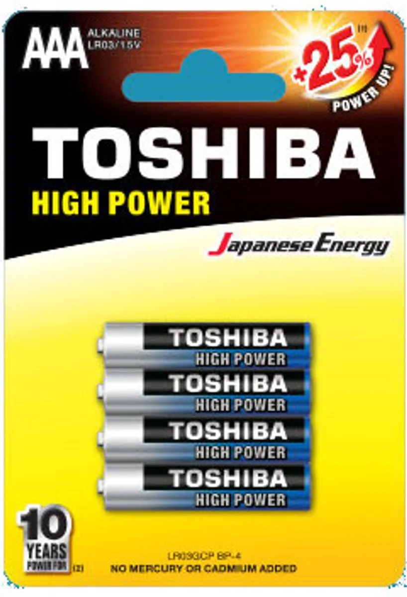 Toshiba LR03GCP BP-4 AAA Alkaline Batterijen