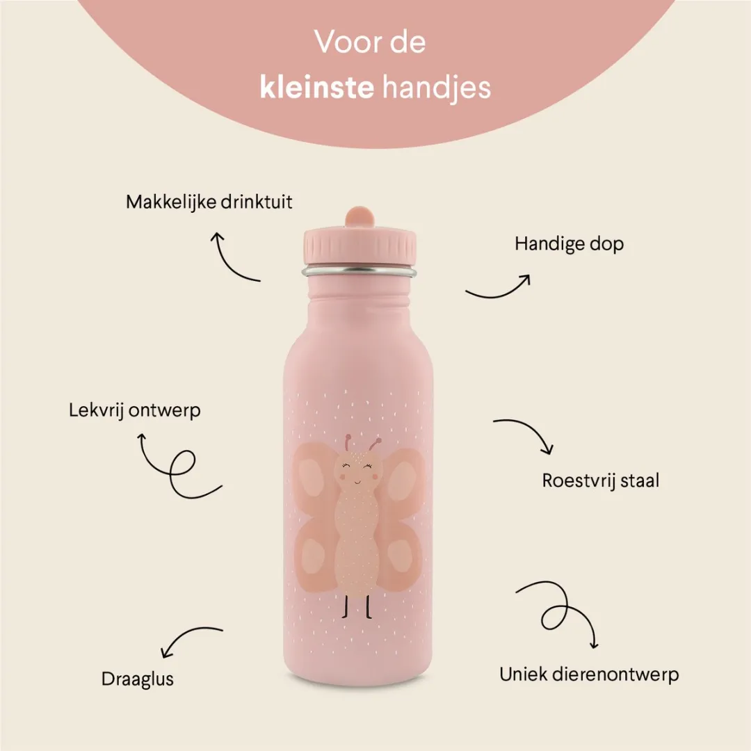 Trixie Mrs. Butterfly RVS Waterfles 500ml - Roze