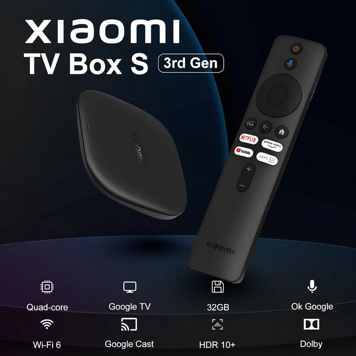 Xiaomi TV Box S (3rd Gen) - 32GB - 4K HDR10+ - Zwart