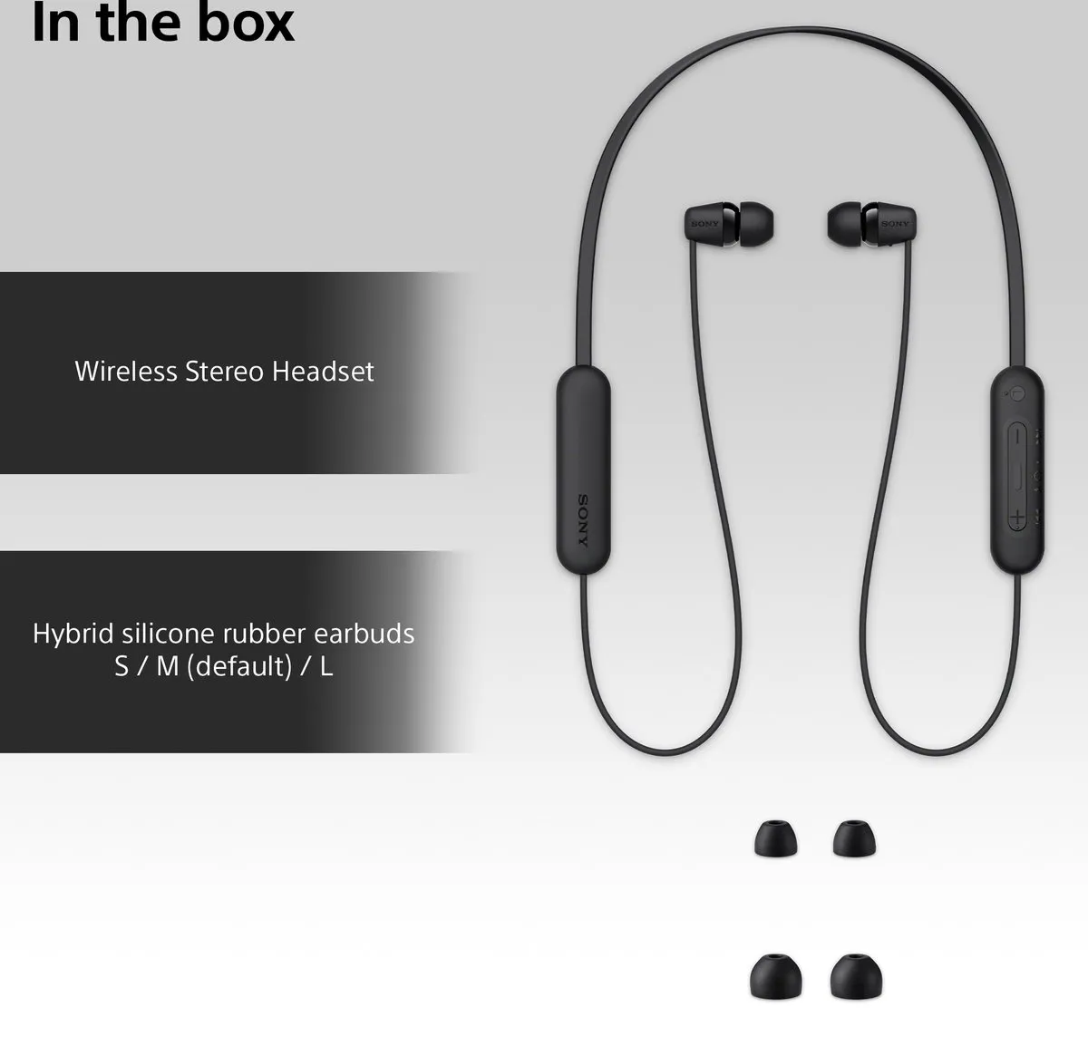 Sony WI-C100 - Draadloze oordopjes - Zwart