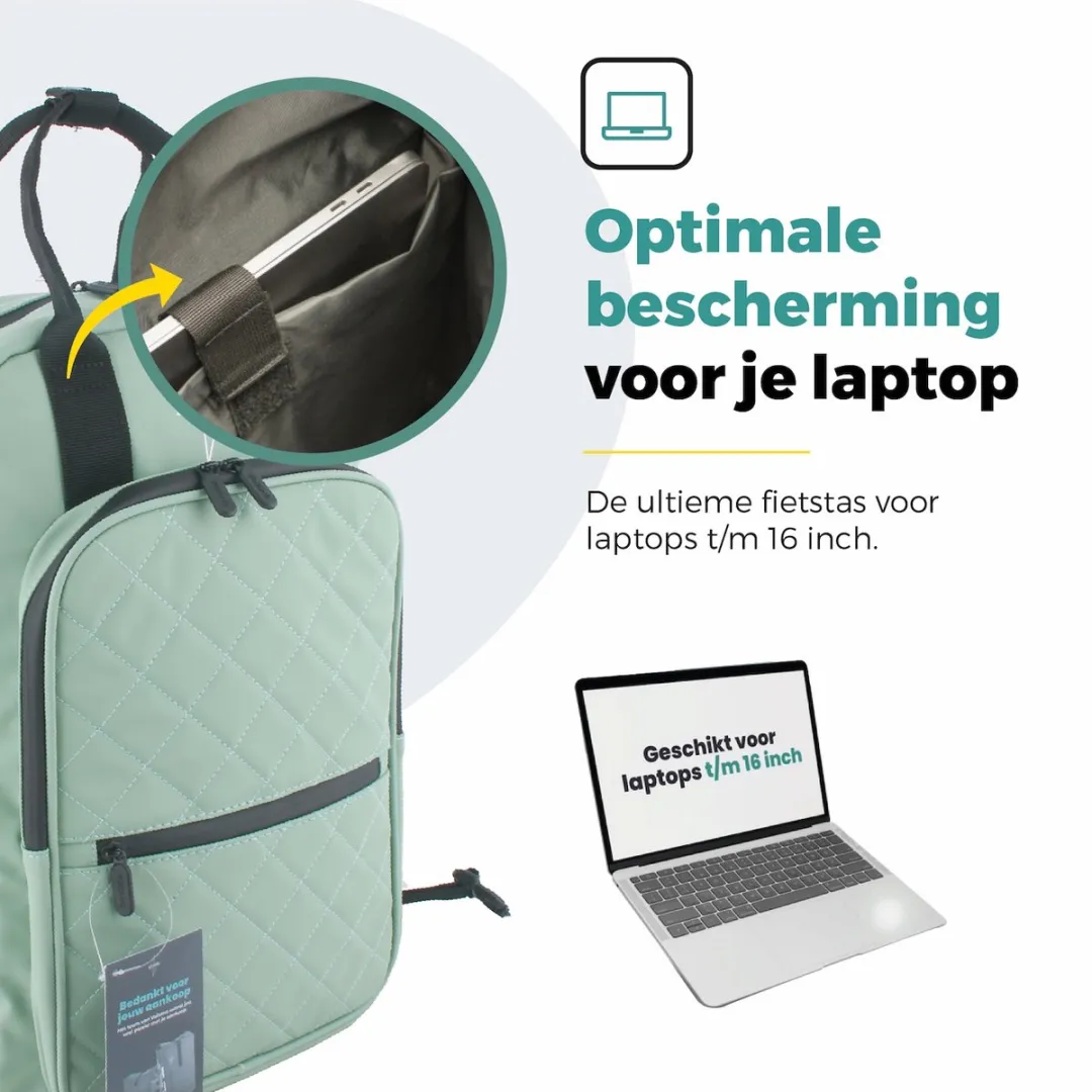 Voltano Daily Enkele Fietstas Rugzak 22L - Mint Groen