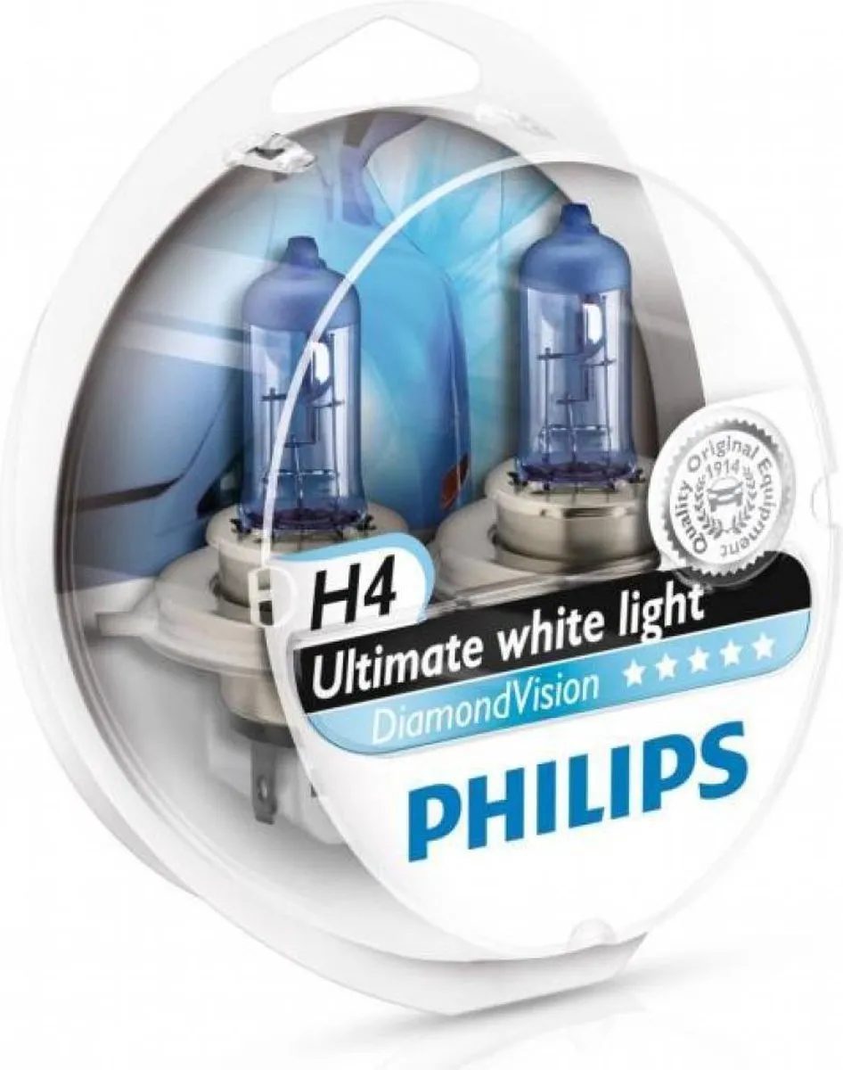 Philips Diamond Vision H4 Lamp - 4300K - 2 Stuks