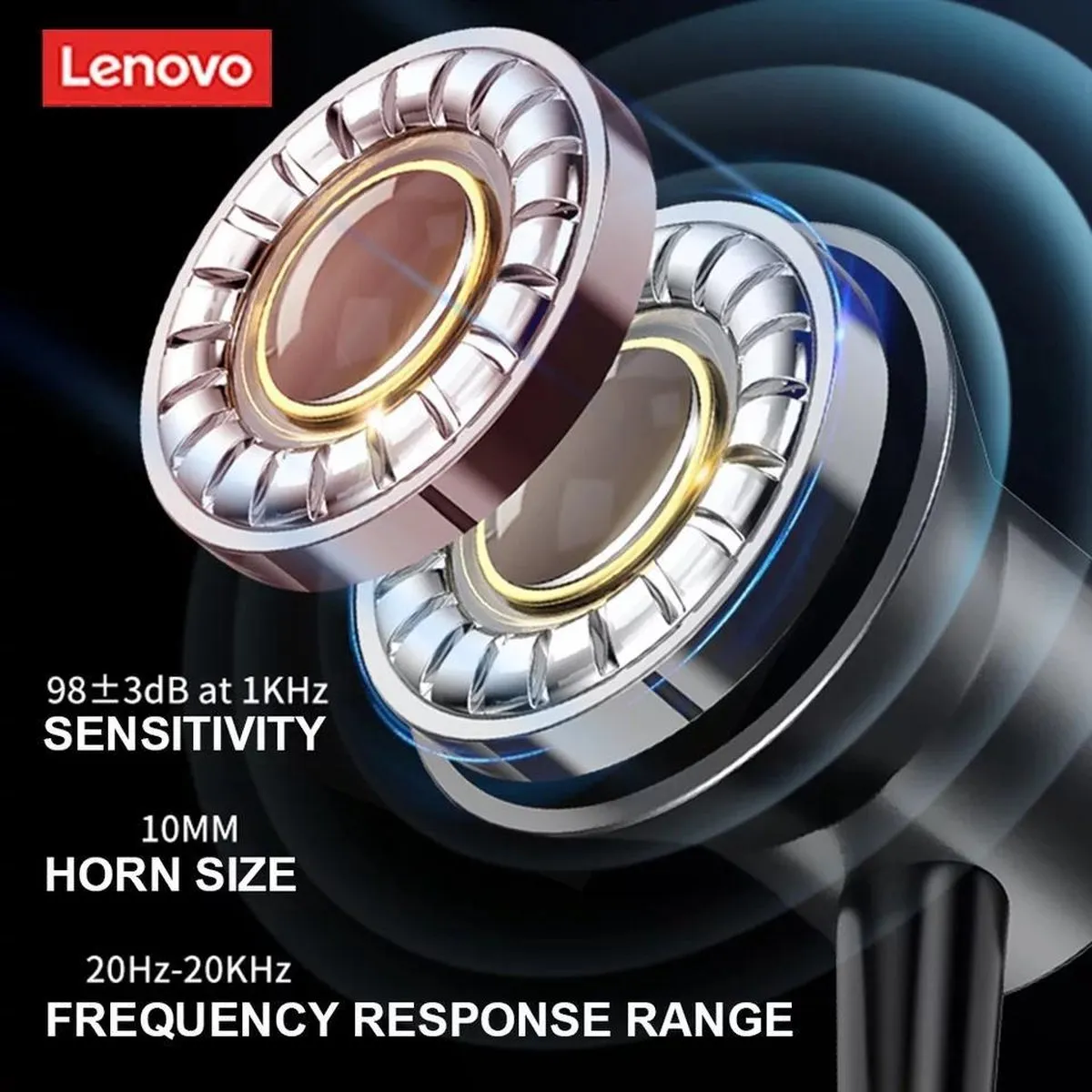 Lenovo HE05 Draadloze Nekband Headset - Zwart