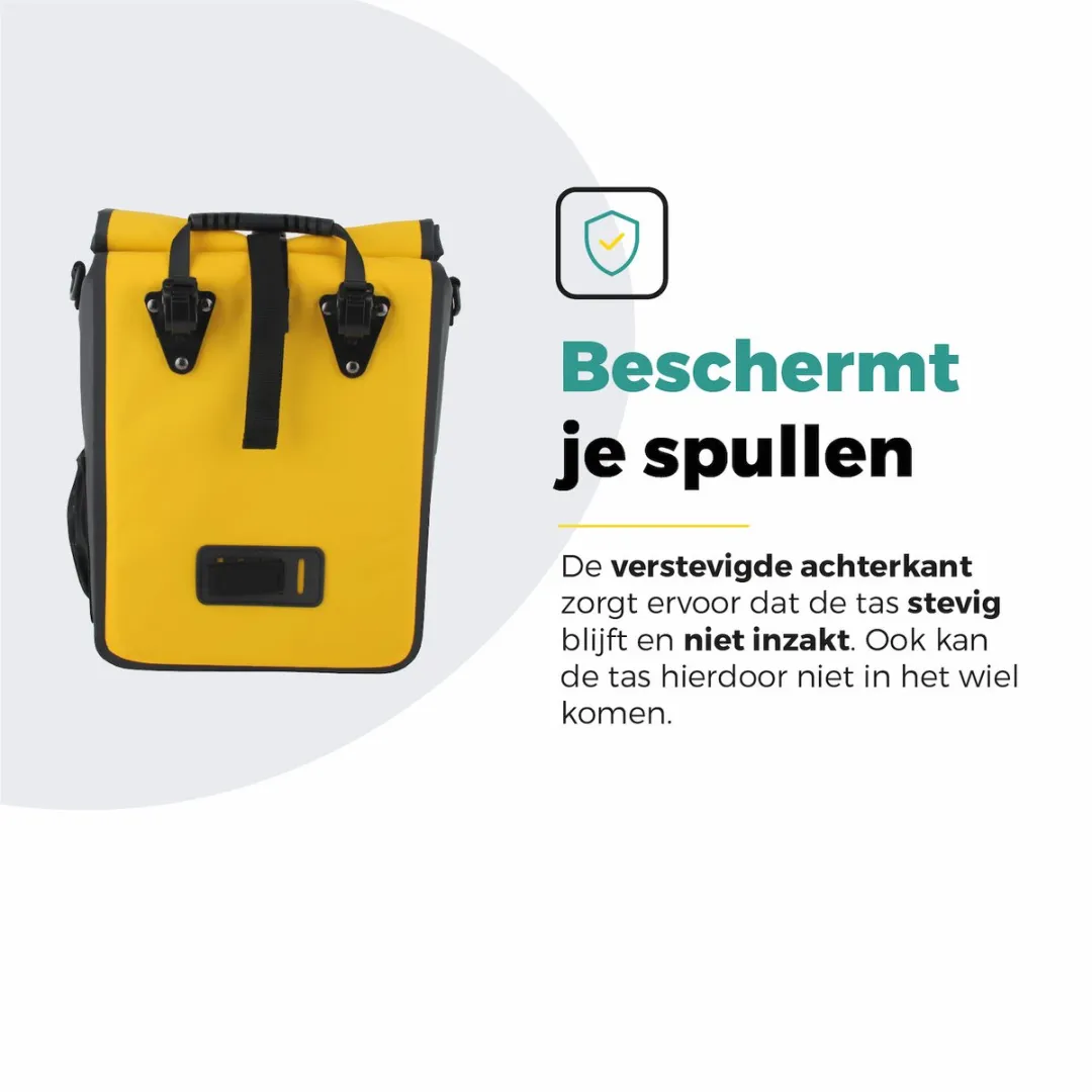 Voltano Fietstas 16L - Geel/Zwart - Waterdicht