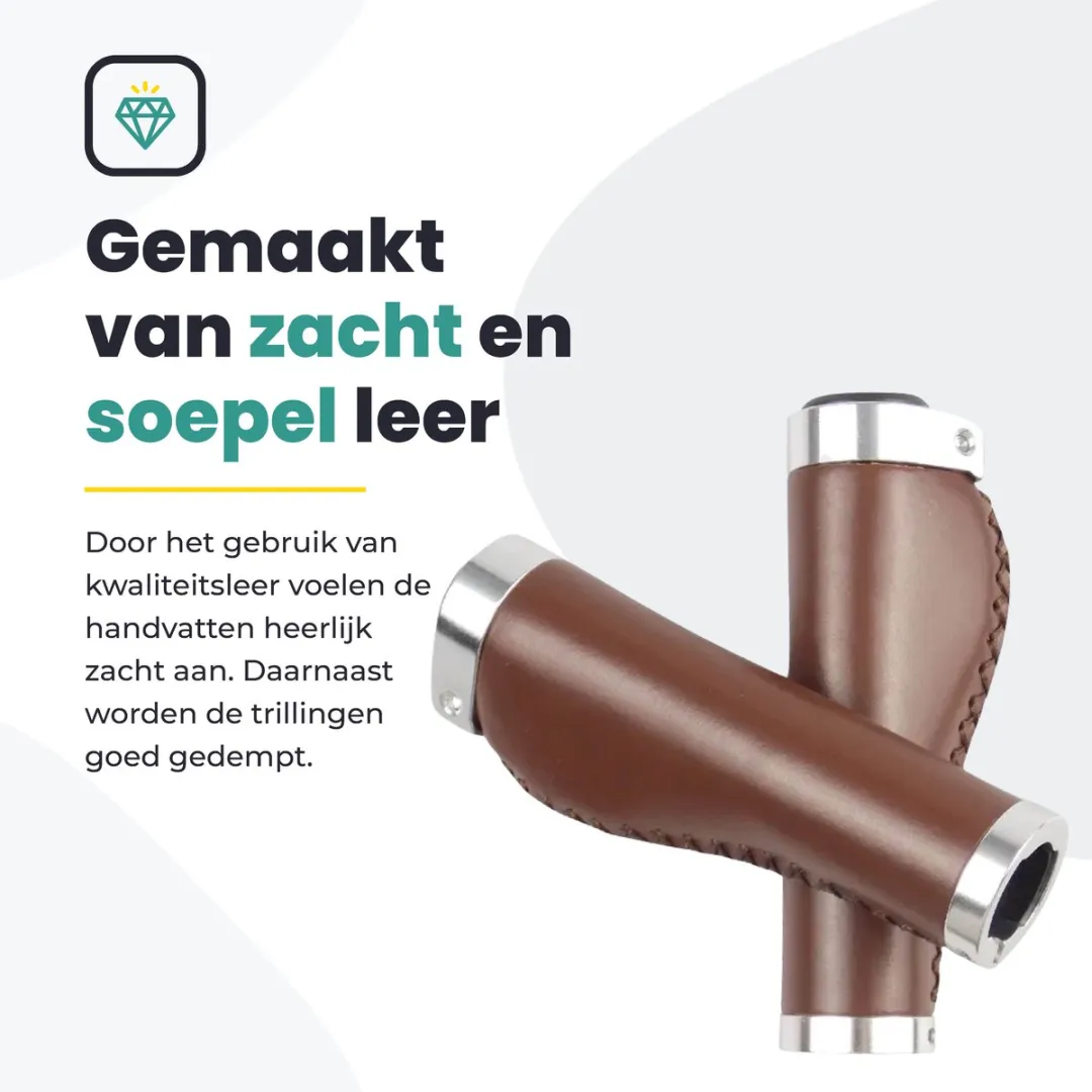 Voltano Leren Fietshandvatten - Bruin