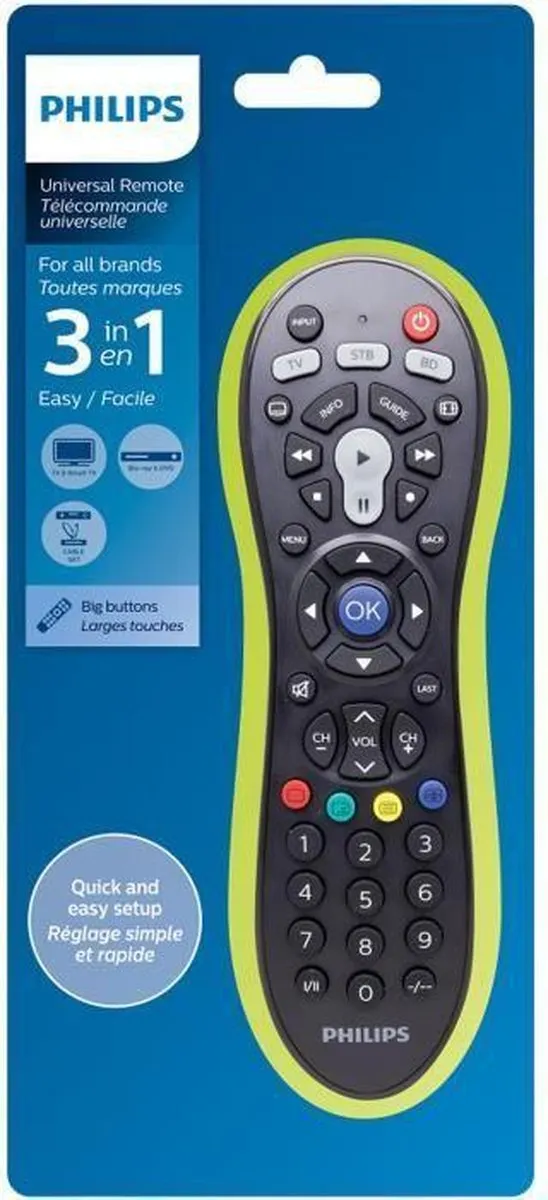 Philips SRP3013/10 Universele Afstandsbediening - 3-in-1 - Zwart