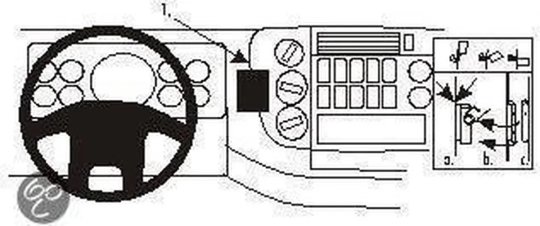 Brodit Center Mount Mercedes-Benz Atego 98-03 - Zwart - afbeelding 6 van 6