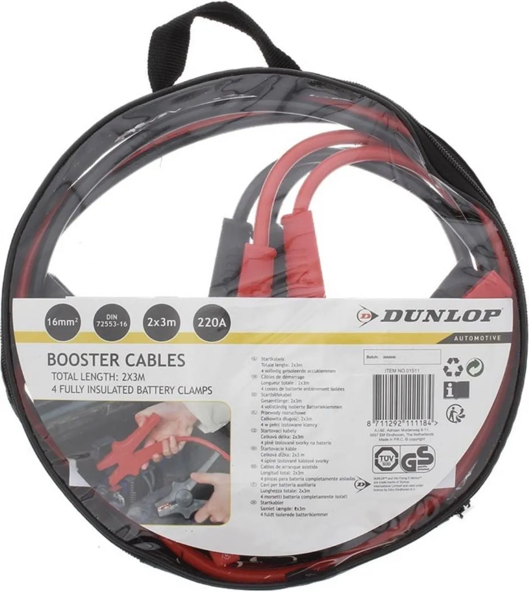 Dunlop Auto Startkabels 3m 16mm 220A
