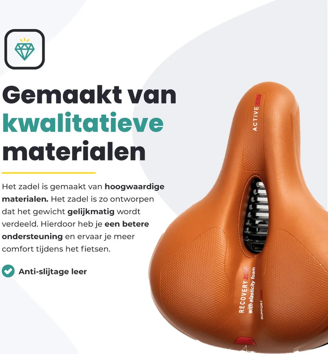 Voltano Fietszadel Gel - Bruin - Unisex - 55-190mm