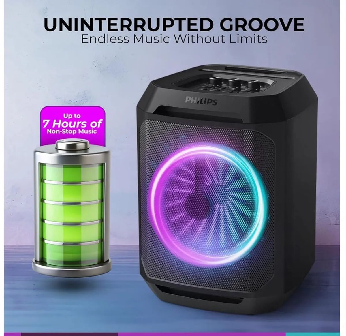 Philips TAX2208 Bluetooth Feestbox - 30W - 7 uur - Zwart - afbeelding 6 van 6