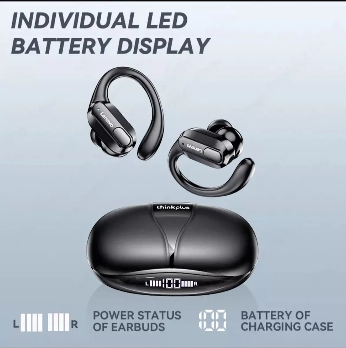 Lenovo XT80 Draadloze Oordopjes - Bluetooth 5.3 - Zwart - afbeelding 6 van 6