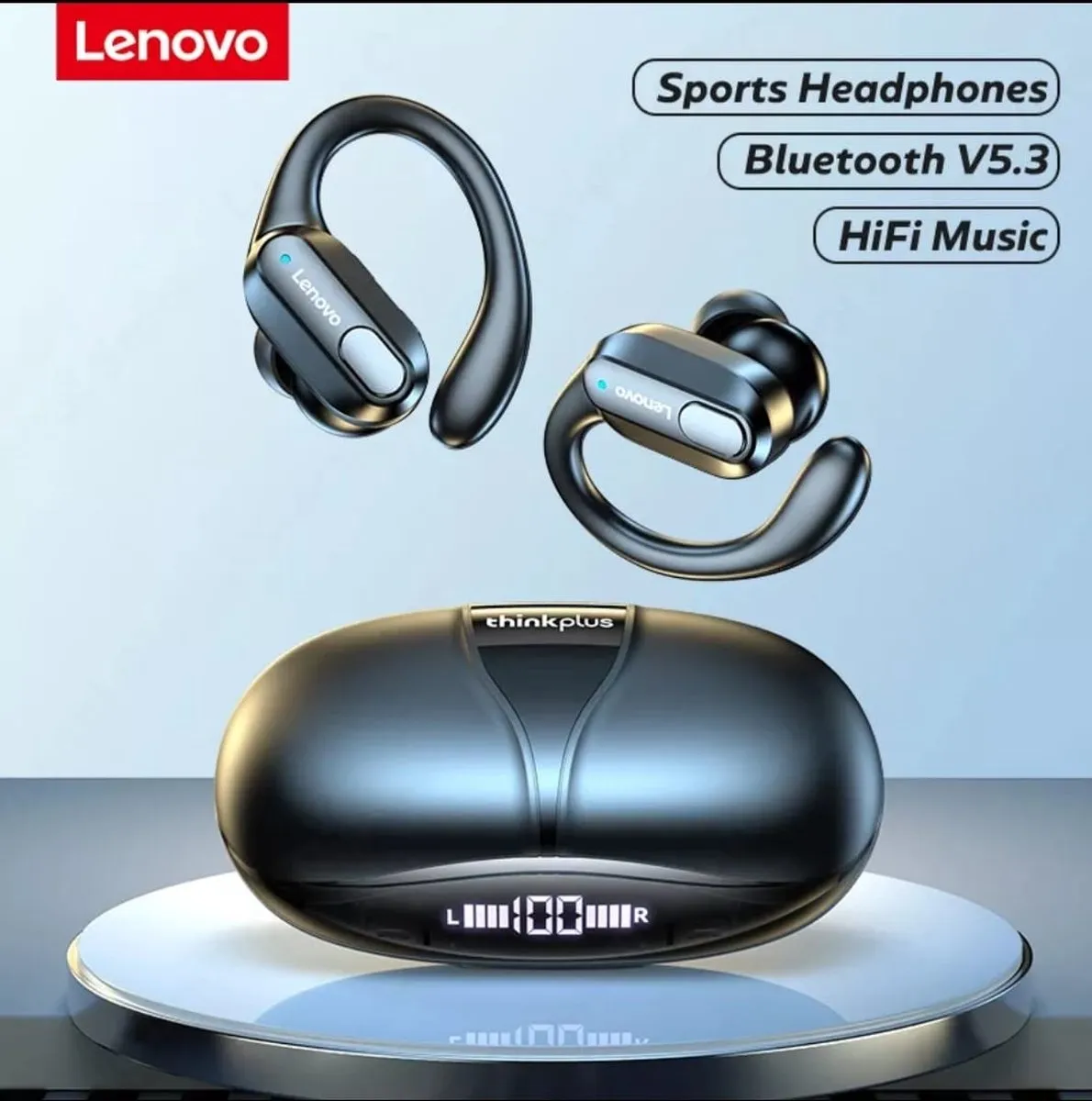 Lenovo XT80 Draadloze Oordopjes - Bluetooth 5.3 - Zwart
