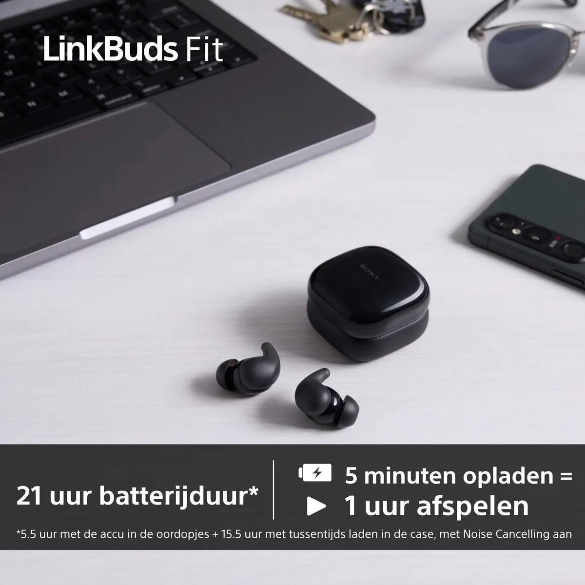 Sony LinkBuds Fit WFLS910NW.CE7 Oordopjes - Noise Cancelling - Wit