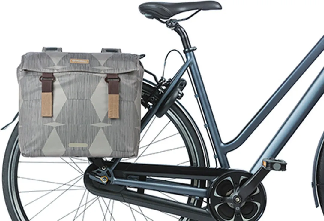Basil Elegance Dubbele Fietstas 40L - Chateau Taupe