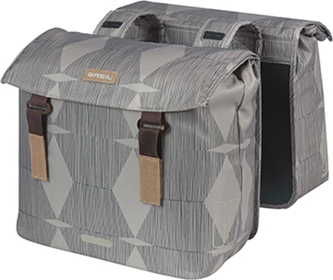 Basil Elegance Dubbele Fietstas 40L - Chateau Taupe