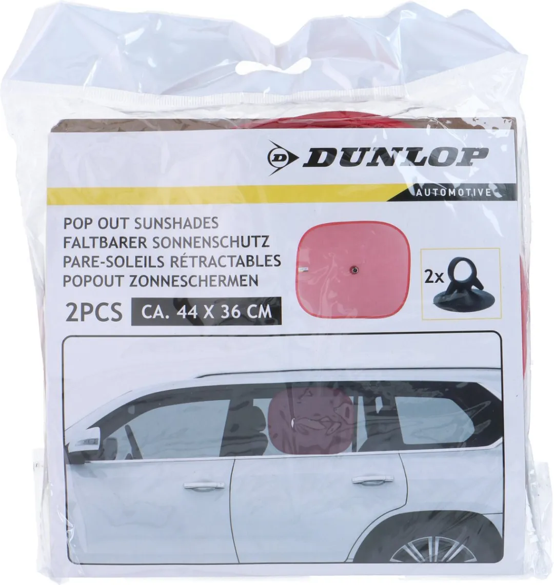 Dunlop Zonneschermen Zijramen 2x - 44x36cm - Rood