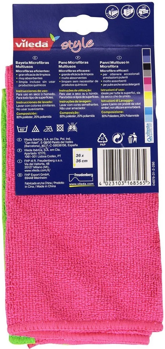 Vileda Microvezeldoek XL - 2 Stuks Rood
