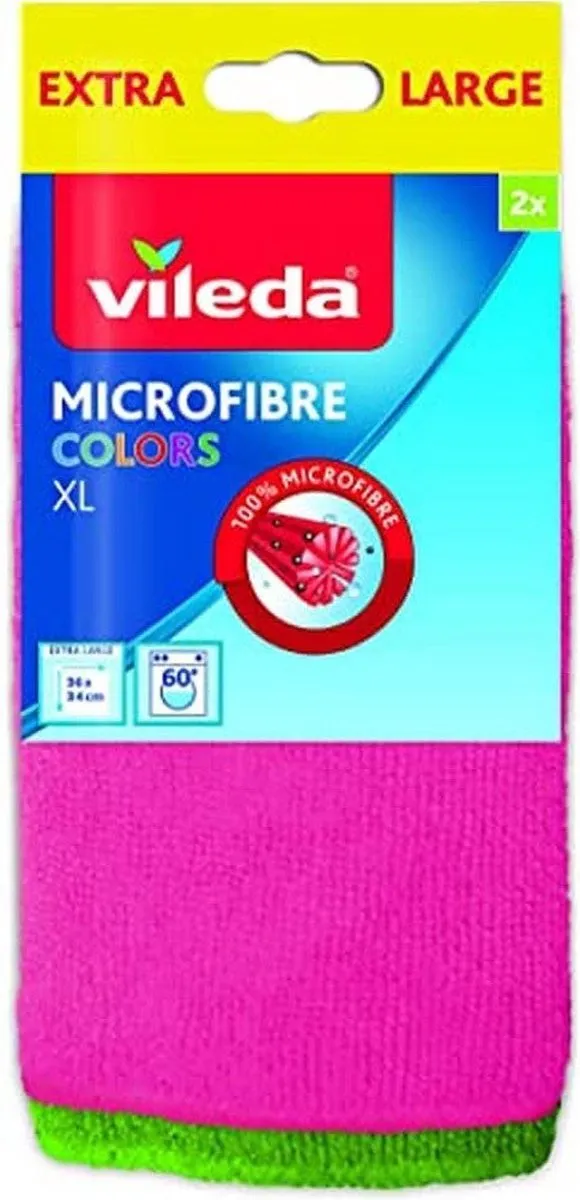 Vileda Microvezeldoek XL - 2 Stuks Rood