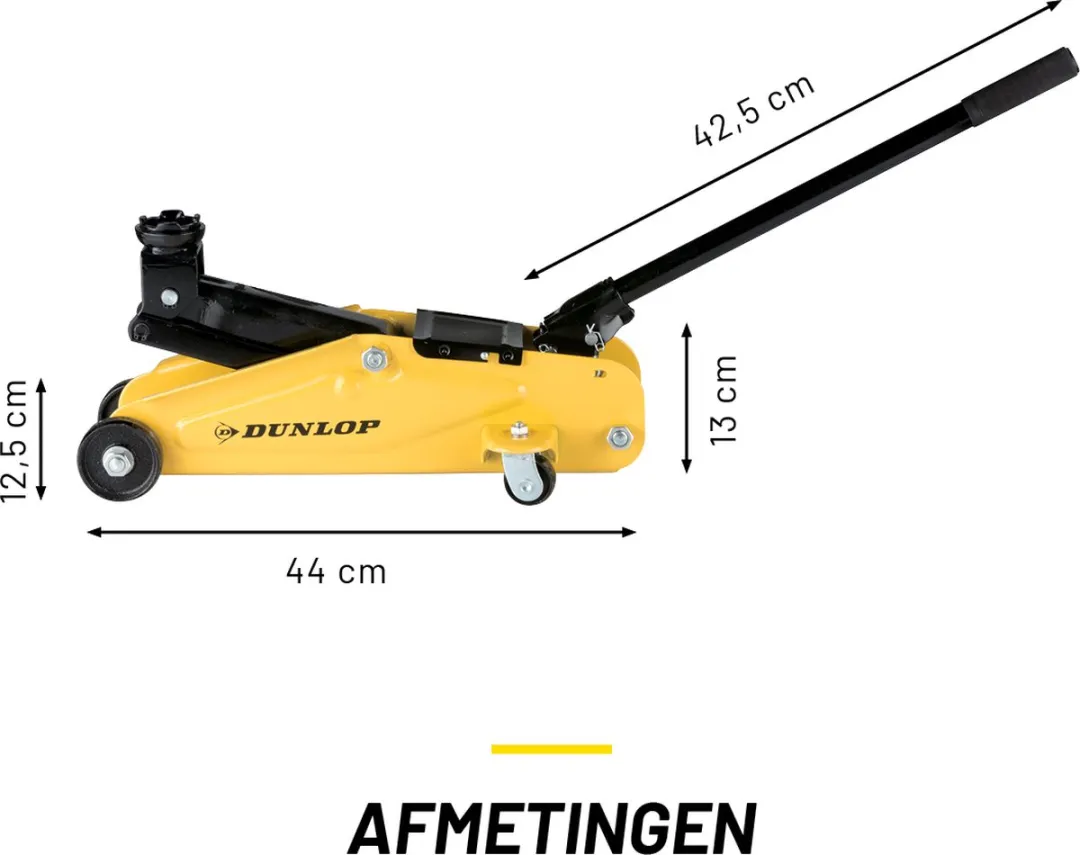 Dunlop Hydraulische Auto Krik 2000KG - 135-305mm - Geel/Zwart