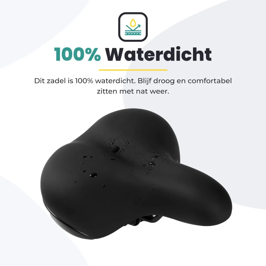 Voltano Stadszadel - Zwart - Waterdicht met Vering
