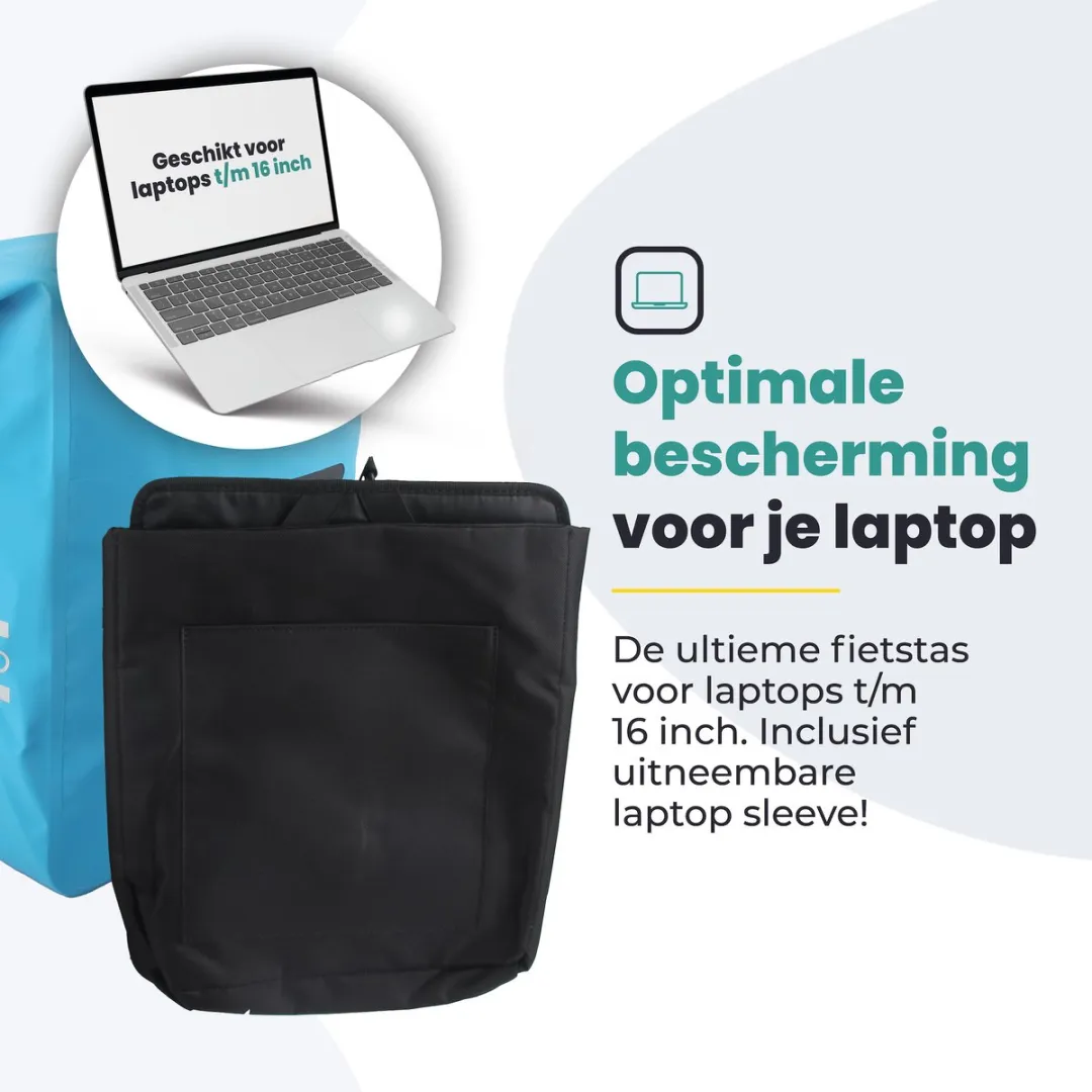 Voltano Luxe Fietstas 28L - Gletsjer Blauw - Waterdicht