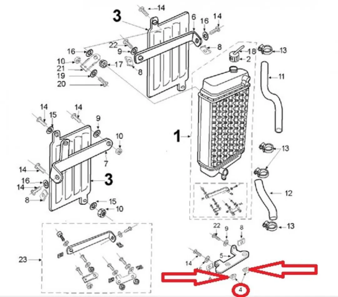 Peugeot 50 XPS 2004 Silentbloc Radiateur - 753604