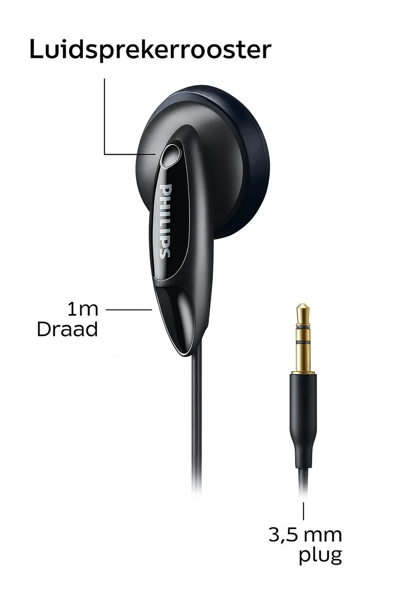 Philips SHE1350/00 Oordopjes - Zwart - afbeelding 6 van 6