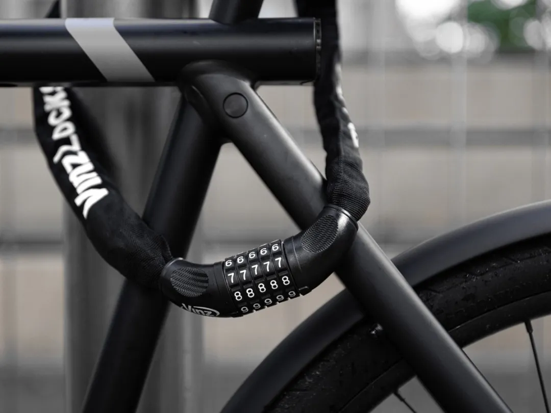 VINZ Devi Cijferslot Fiets 120cm - Zwart