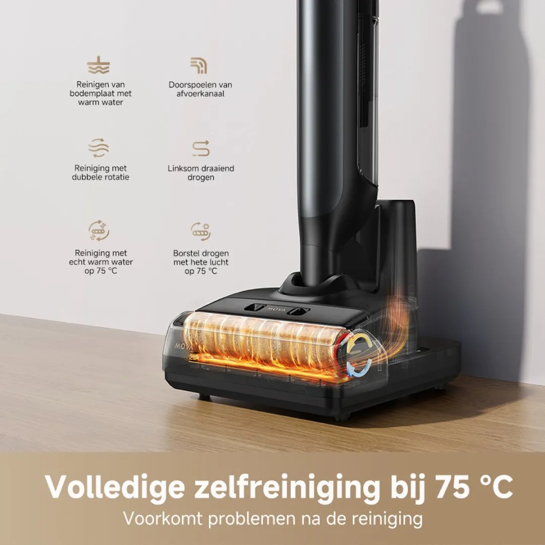 Mova M10 Steelstofzuiger - 18.000Pa - Zwart