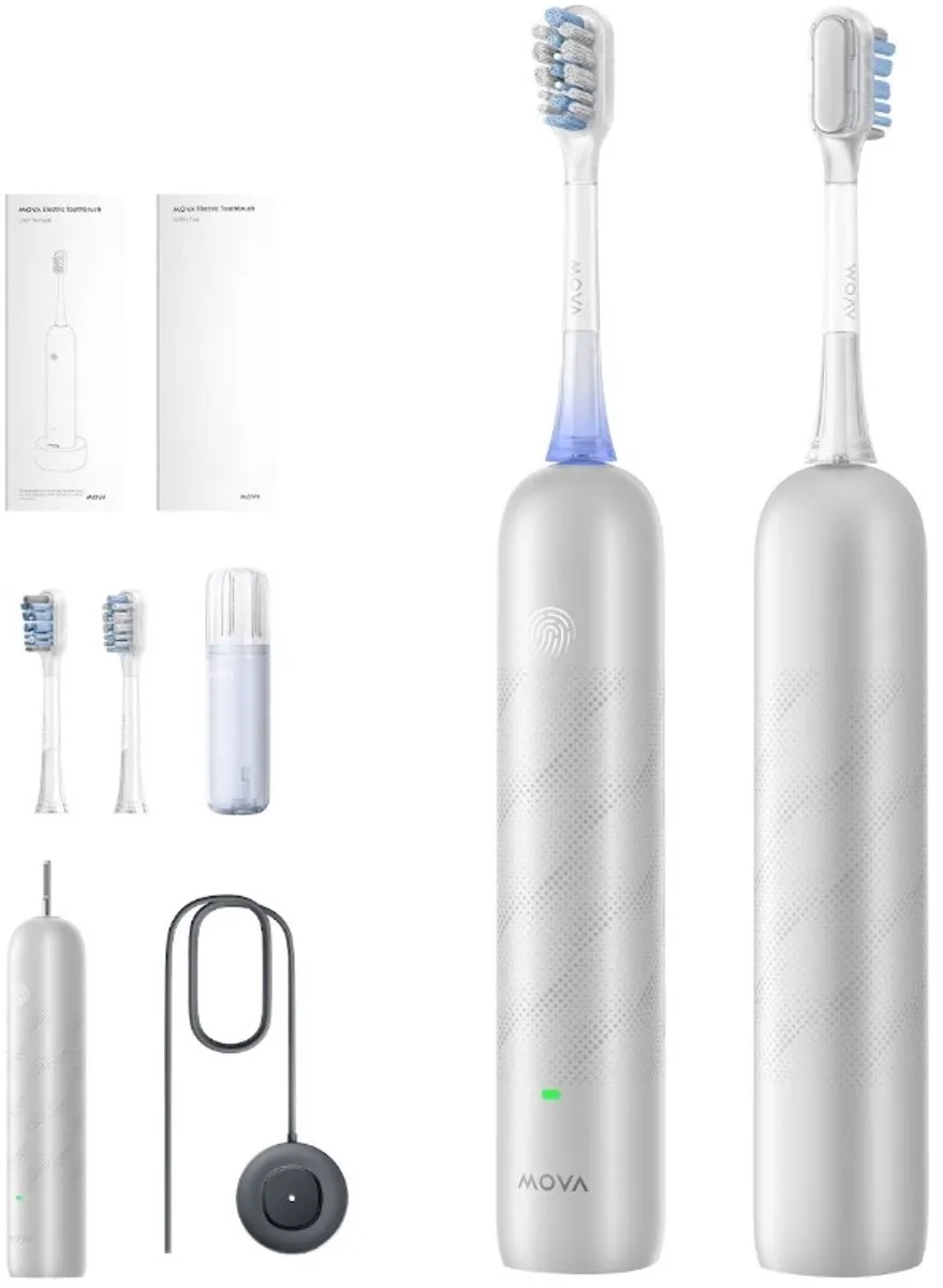 Mova Fresh Pro Elektrische Tandenborstel - Zilver - 3D Clean Tech - afbeelding 6 van 6
