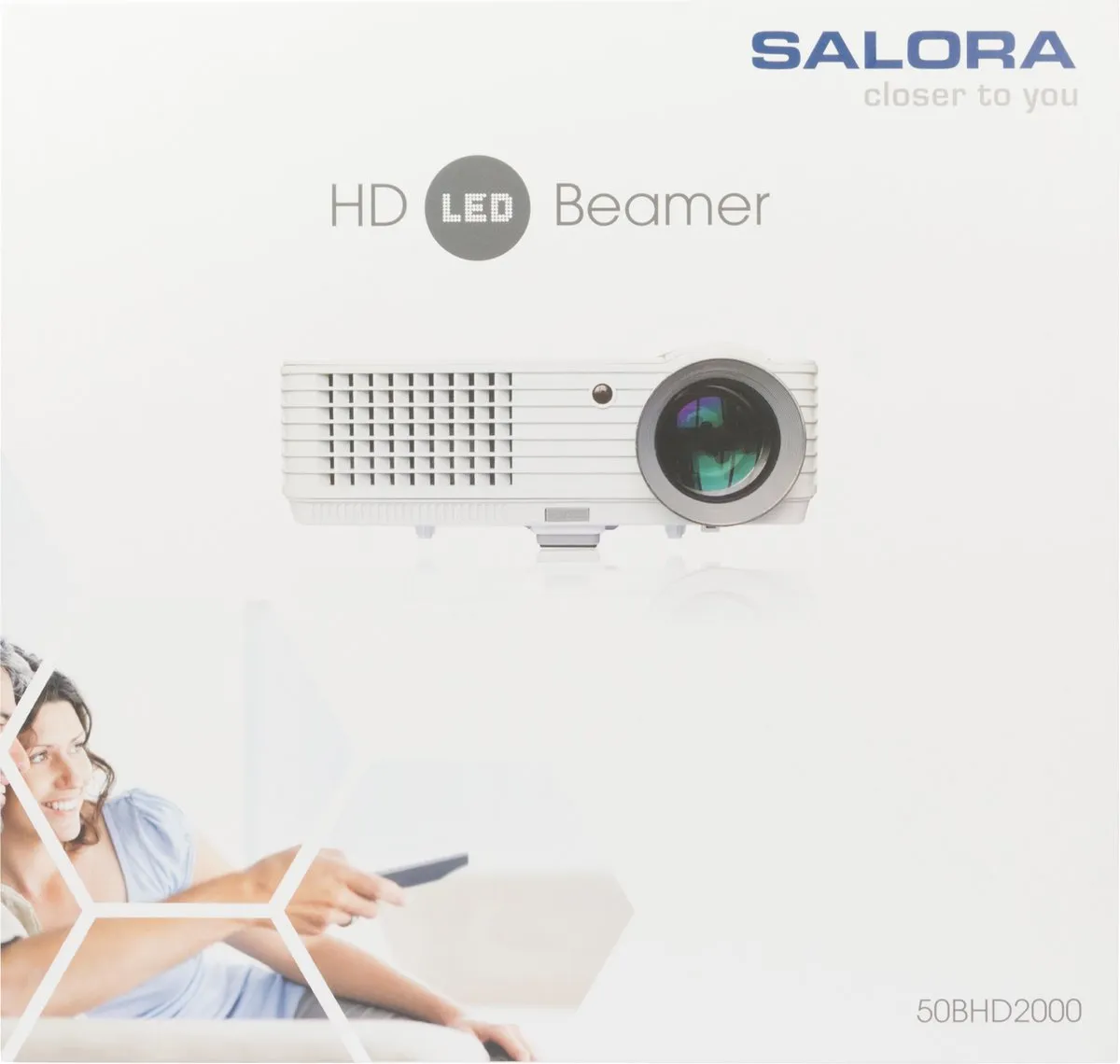 Salora 50BHD2000 Beamer - HDMI/USB - 100W - Zwart